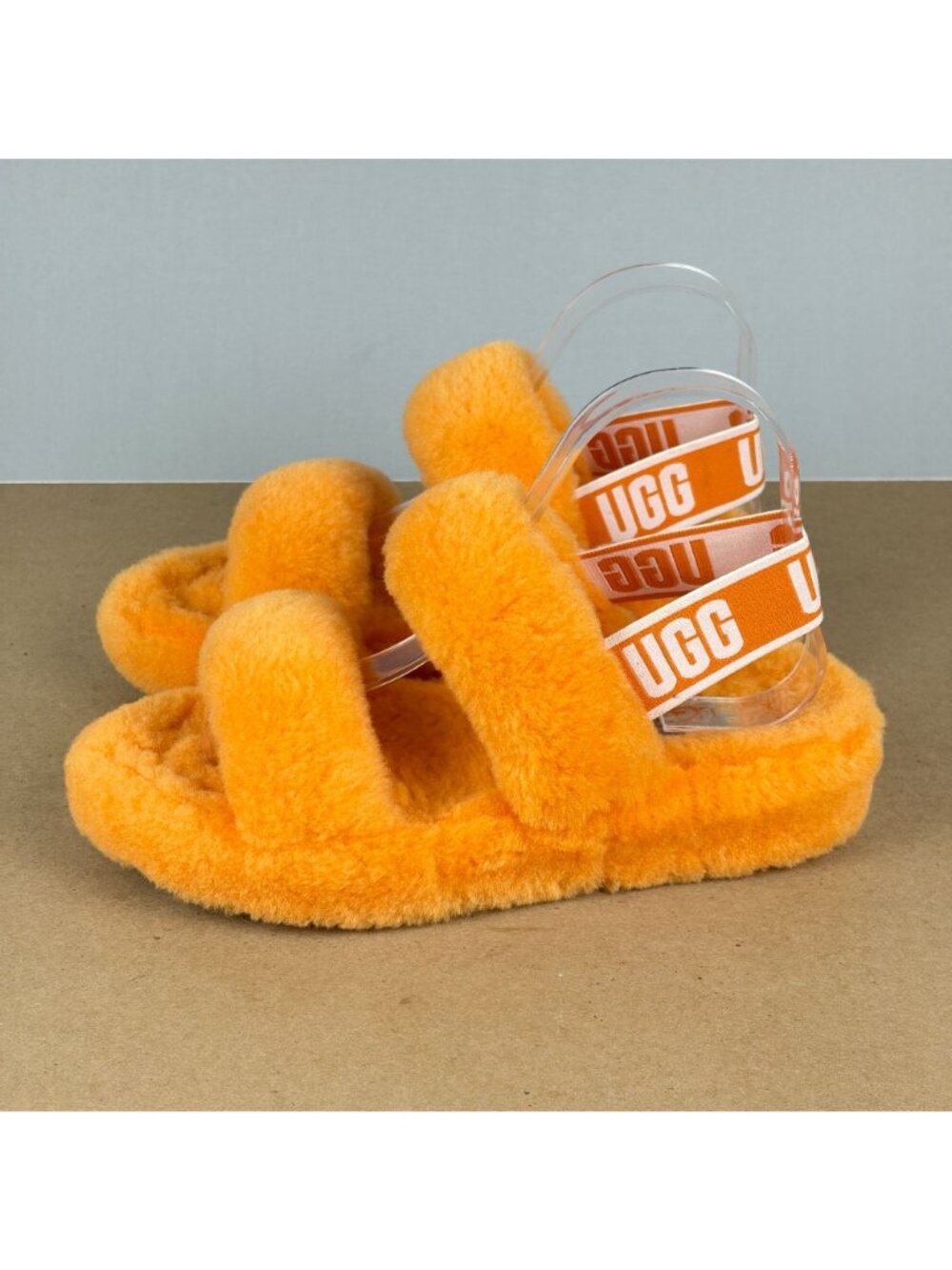 UGG Oh Yeah Slingback Slippers Womens 7 Orange Sheepskin Casual Comfort - Picture 9 of 9